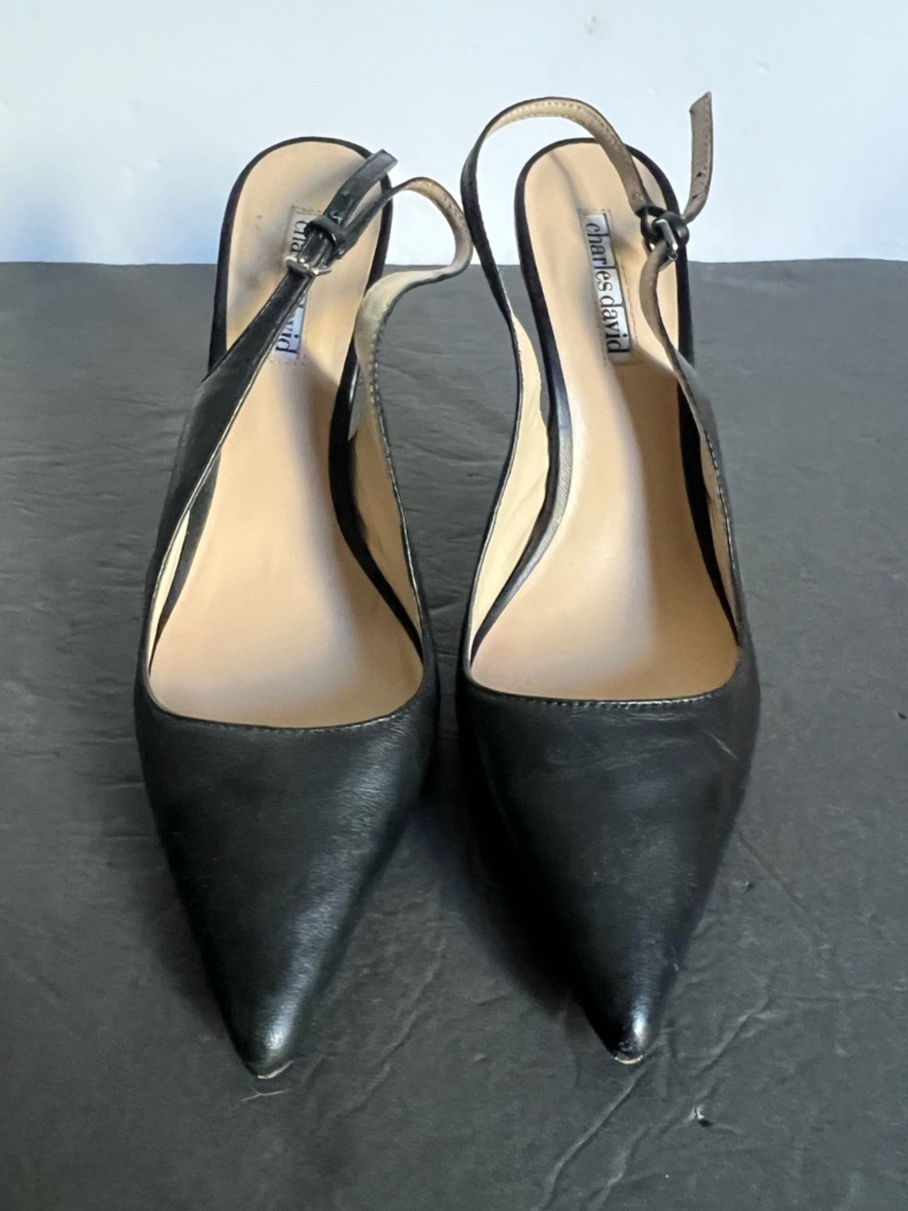 Charles David Pointed Toe Slingback Heels, 7.5